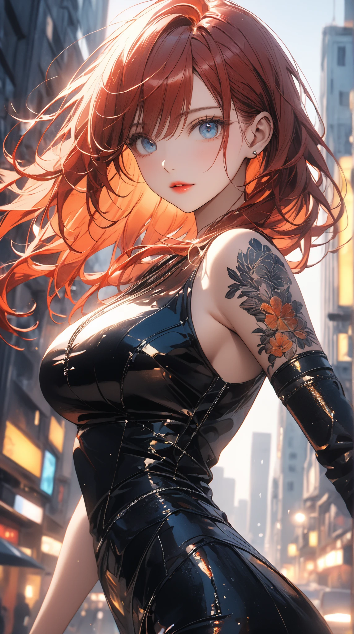 (masterpiece, top quality, best quality, official art, beautiful, cosmic, atmospheric, psychedelic, dreamlike, swirling psychedelic cosmic graffiti patterns and aesthetic:1.2), (1girl, neon red mohawk hair, beautuful highly detailed Harajuku-inspired hooded punk rock hip hop clothing torn skinny jeans, tons of tattoos and piercings, super huge enormously gigantic tits, cleavage showing), extreme detailed,(fractal art:1.3),colorful,highest detailed, cherry blossoms and butterflies blowing in the wind 