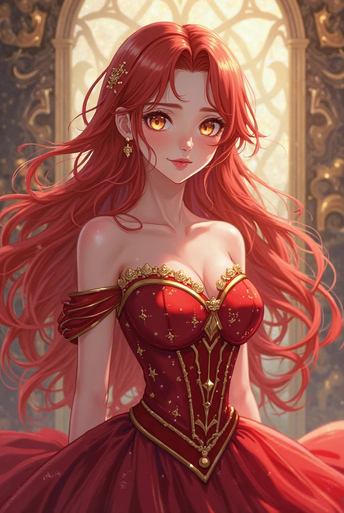 sunset shimmer wearing a beautiful ball gown at a dance, one breast out
