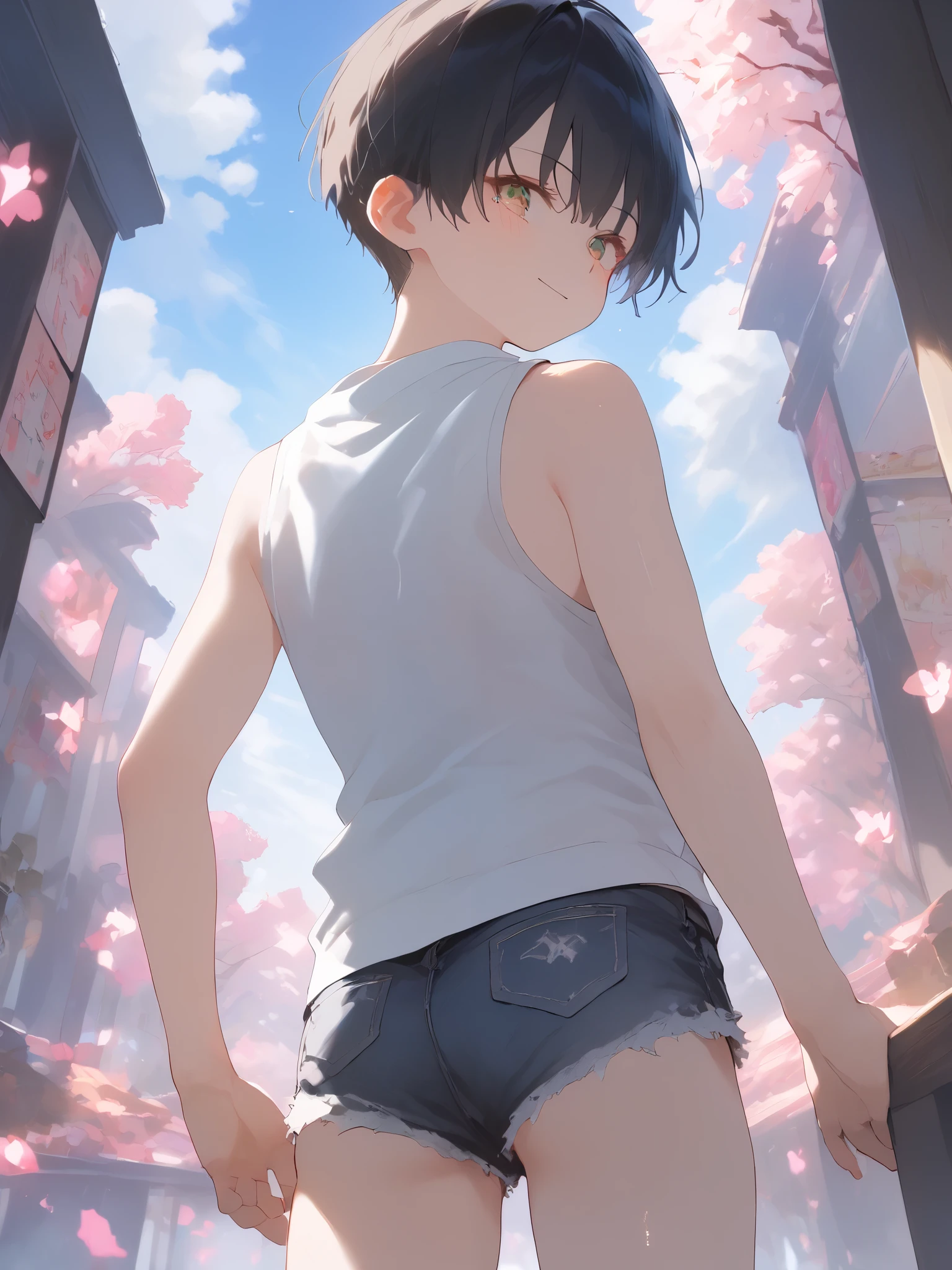 (Various positions)、16-year-old boy、kneel、A close-up view of a bird looking up from below the ground.、Focus on the buttocks facing back.、As a matter of fact,Two cute 18 year old boys.Target adhesion,Wear a gray T-shirt.、Wear tight shorts.、Sea bread,beach,Selfie,Real face,Page zoom,Slight swelling
