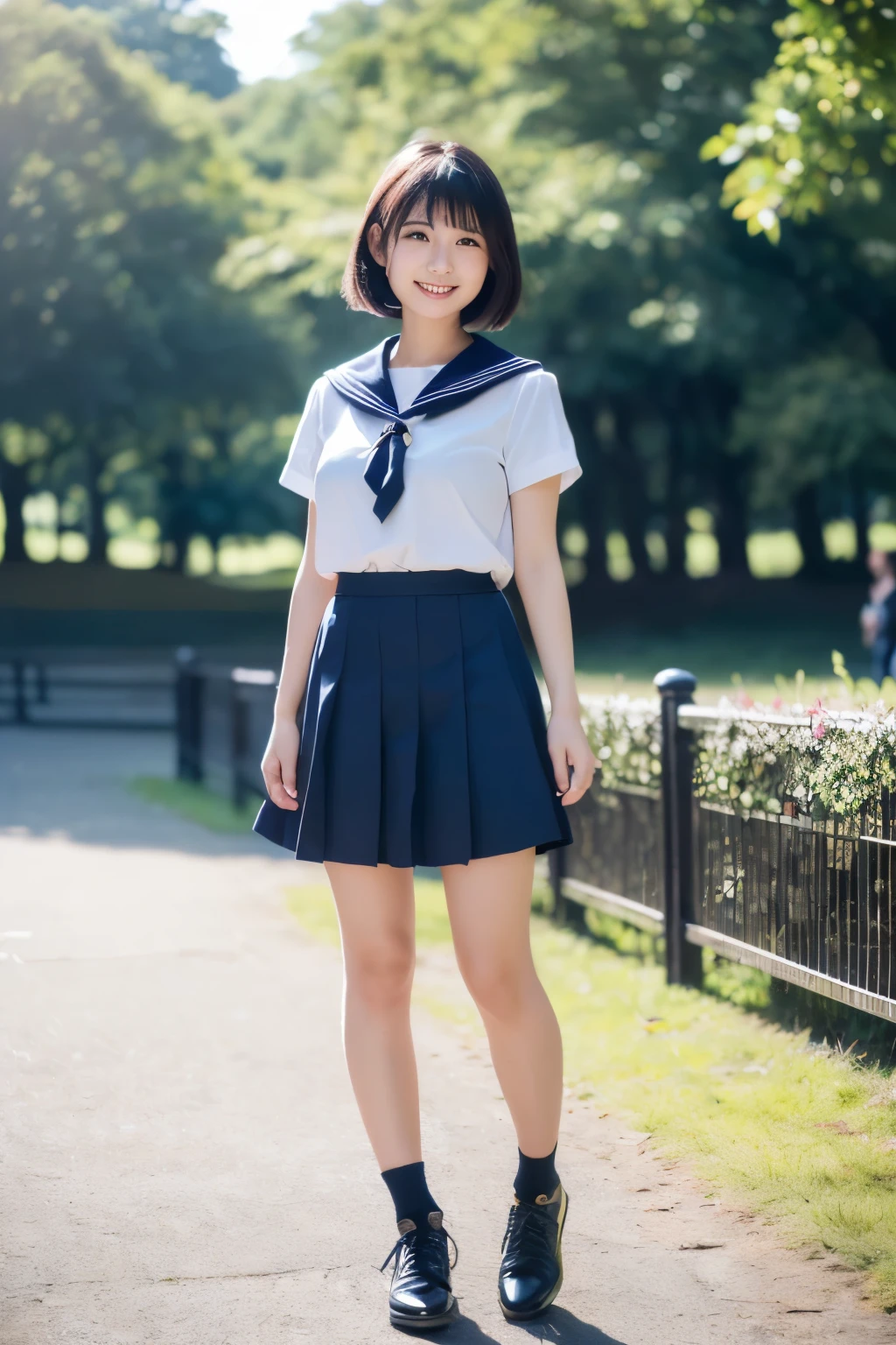 School classroom、Traditional sailor uniform、Short socks、Japanese high school students、Long Hair、, RAW shooting, One Girl, ((Straight from the front)),Soft lighting, high quality,  (Professional Lighting: 1.6), Japanese women, From ankle to head, Shooting from the feet, height: 160cm, Weight 50kg, (((Thin cotton white underwear is visible.)))、(realism: 1.8, Realistic),Looking into the camera, ((high qualityスキン: 1.8, Glowing Skin)), 8K Ultra HD,(Stunning beautiful face)、Perfect lighting,(Realisticリアルな肌の質感,Realistic, Realistic:1.1),
