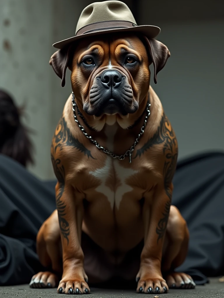 French bulldog Looking at the camera muscular male