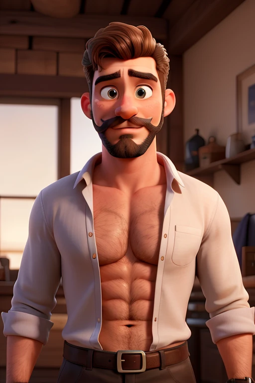 Gordinho de jeans e barba