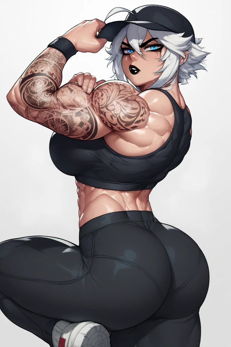 ((Black line work)), detailed line work, slendered abs, ((masterpiece)), ((proportion Aurea)), ((Dynamic)), ((natural)) ((best quality)), ((ultra-detalhado)), ((Jade Cargill)), {1mulher}, {silver hair}, {short hair}, { character}, (colored skin), (black skin:1.3), olhos silver, {{sexy}}, (gigantic breasts:1.3), ((chiseled abs)), perfect ass, grandes , (roupa casual), {pubic_tatuagem, tatuagem brilhante}, {{anatomia perfeita}}, {{scenecy: jardim fantasy}}, {fundo com desfoque}, mudo, Bottom-up view, perfeito:1.2