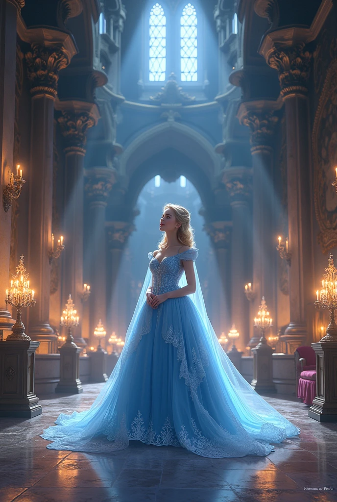 Criar um video em alta qualidade com princesas da Disney entrando um uma papelaria cheia de lapis e canetas coloridas