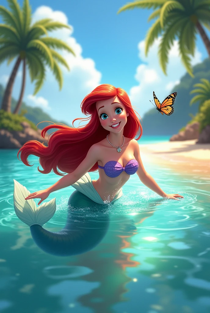dreamlikeart,Ariel mermaid super cute, style a baby, detailed, trend in arstation, digital art