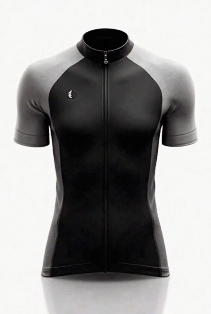 Black cycling jersey, Printed with the word “Spinning” repeated in a dark gray list throughout the shirt