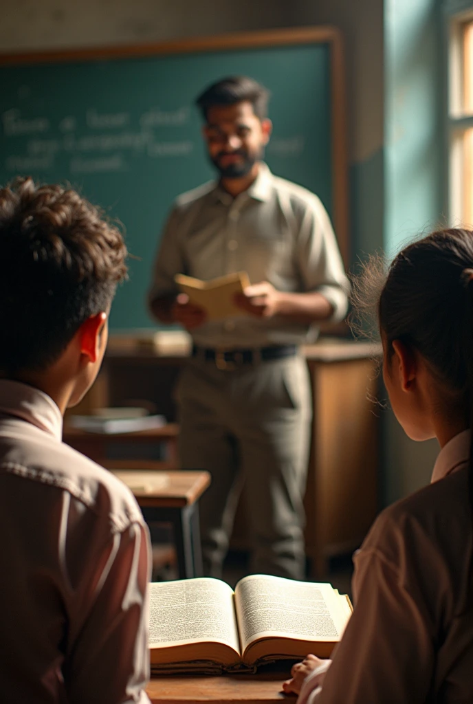 Doctor writing in exam hall boy "Wasim" girl "sifa" on background