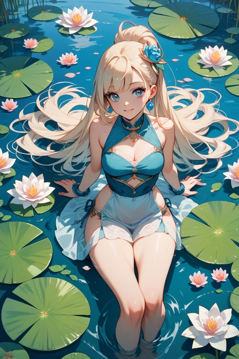 Golden koi in the pond,And lotus