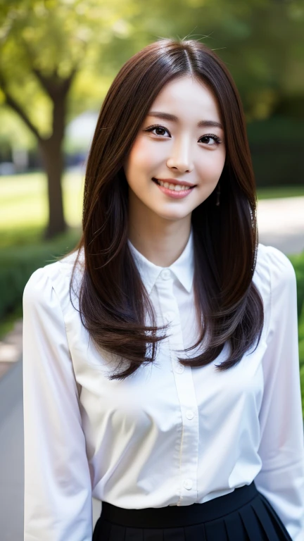 ((top-quality、8K、masterpiece:1.3、超A high resolution))、(Clear focus:1.4)、BREAK、A Japanese Lady、a baby face、1 persons、full body Esbian、light skinned、((dark brown hair))、Hairstyles that add volume to long hair、Break HA、(Shirt dress:1.5、Detailed fabrics)、Break HA、hair clips、lowfers、Break HA、Super fine face、A detailed eye、Narrow-eyed、二重まぶた、Break HA、Reddish cheeks、Detailed skin、Sweating、Lustrous skin、glowy skin、Shine skin、Shaded skin、glowy skin、Wearing makeup、Break HA、ruddy lips、Laughing、(Colossal tits:1.1)、Beautiful leg line、looking in camera、BREAK、(细致背景、细致背景、festival:1.5)、Natural lighting