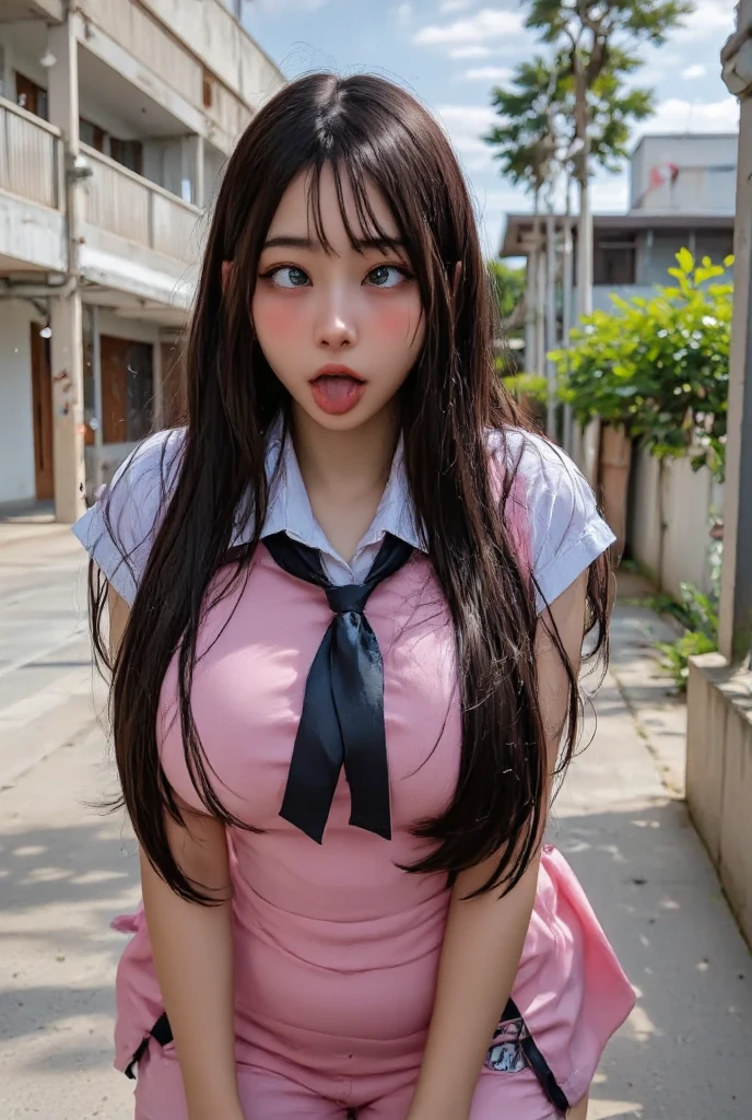 ((masterpiece)),(Highest quality),Official Art,Highly detailed CG,unity 8k wallpaper,Super detailed,Inside the train,One girl,alone,Upper Body,View your viewers,,,Very long hair,Twin tails,Black Hair,Brown eyes,smile,,White shirt,Seraphim,Pink tie,Black knee socks,Pleated skirt,Black Skirt,loafers,
((((Emphasize cleavage))))