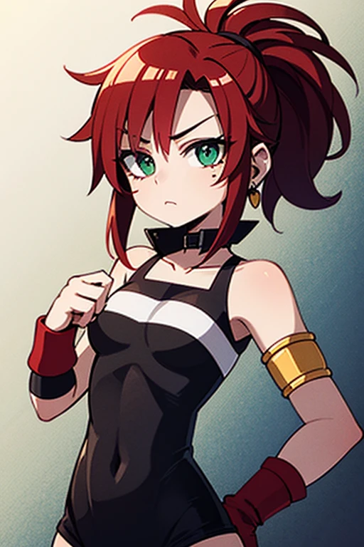 (La mejor calidad,Ultra detallado),HDR,physically based representation,profesional,vivid colors,Bokeh,retrato,anime,Studio lighting,cuerpo sensual,Pose de batalla,Protagonista de la shonen, closed fists, (High cuff detail)