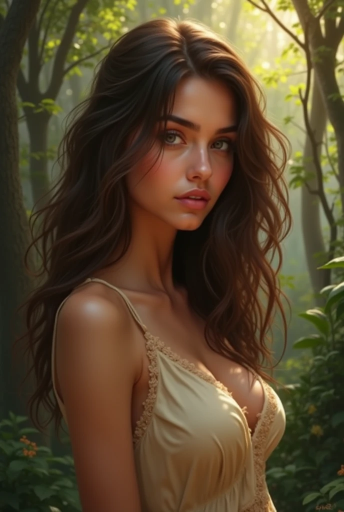 young girl, 32C breasts, cinematic, The portrait showcases a young (topless:1.6) with a shy and innocent demeanor, hazel eyes, sensual slim face, big lips, topless, white panties, Her hair is styled sleek and straight, elegantly framing her face with adorable long straight hair .Her face is illuminated by gentle lighting, highlighting her delicate features. The girl's eyes sparkle with a hint of curiosity and her lips form a subtle, shy smile. The background consists of a ourtoor nature autum scenery muted and warm-toned setting, providing a calm and serene atmosphere. The composition focuses on the girl's face, capturing the intricate details of her flawless skin, The overall image exudes a sense of tranquility and captures the innocence and gentleness of youth