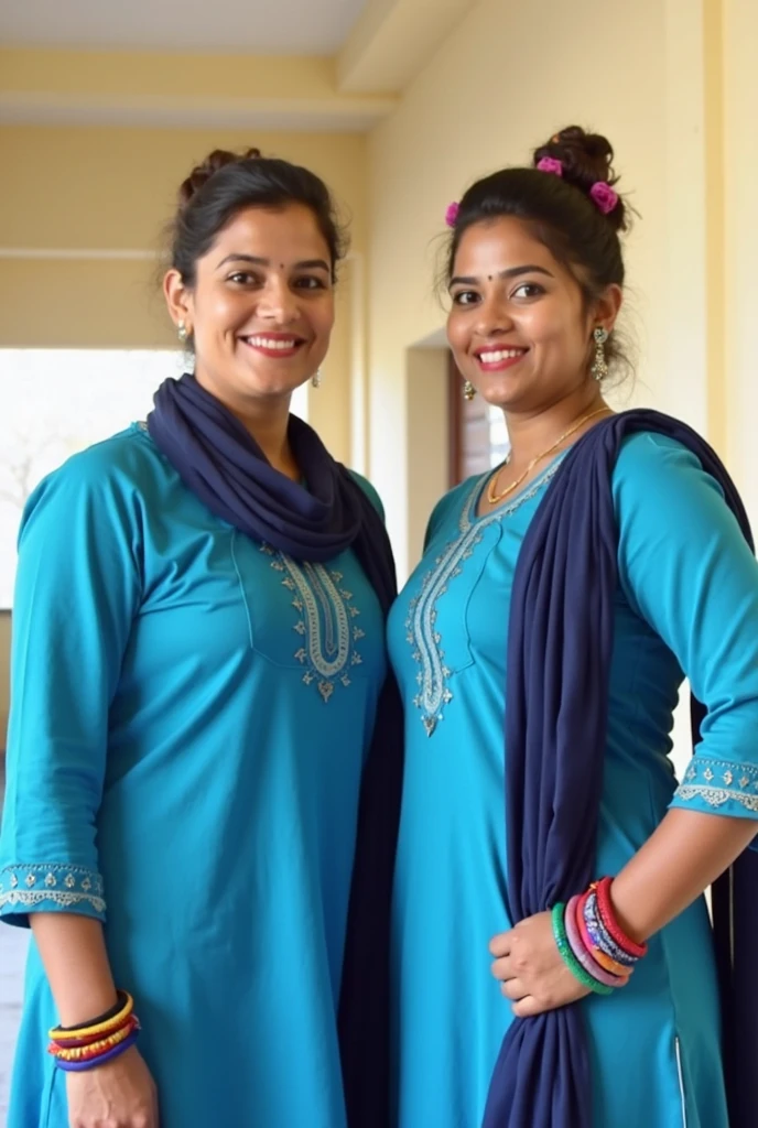 Two Indian beautiful school teacher 