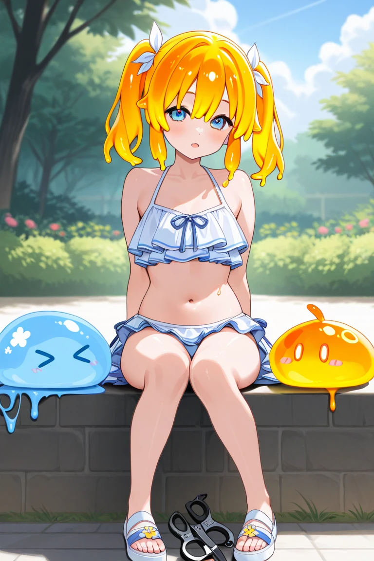 ((premium, 8k)), (realist), (facial focus: 1.1), (cyan colors, Green and purple: 1.2), Chica kawaii, short hair, Hair blowing in the wind, smile kindly, (sleeveless: 1.1)、Skirt, D cup breasts, Countless soap bubbles, (Soap bubbles are red., yellow and orange:1.2), Photo of the body from the waist up., Looking at the sky, reach the sky,