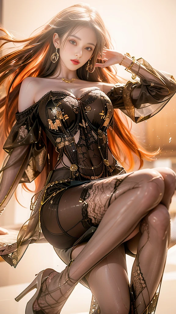 ((best quality)), ((master piece)), (detailed:1.4), 3D, Beautiful female figure,HDR(high dynamic range),ray tracing,NVIDIA RTX,super resolution,unreal 5,Scattered beneath the surface、PBR texture、post-processed、anisotropic filtering、Depth of bounds written、Maximum clarity and sharpness、multilayer texture、Albedo and specular maps、surface coloring、Accurate simulation of light-matter interactions、perfectly proportioned、octane rendering、two color light、Large Diameter、Low ISO、White balance、Rule of thirds、8K students、 ((Beautiful, delicate and luxurious composition with slits and jewels scattered all over the body.、A pretty woman wearing a beautiful, delicate and gorgeous pink and black Chinese dress studded with elaborate jewels.))、(Very cute beautiful sexy beautiful girl、very cute beautiful erotic beautiful girl)、 (Very cute Japan woman、very beautiful Japanese woman、famous idol、Japanese woman with a very beautiful face、Japanese woman with a very cute face)、Perfectly proportioned like a gravure idol、Dazzling super beautiful super long blonde silky hair、wavy hair、big chest、have bangs、E cup、beautiful 22 years old、Cute smile、shy smile、full body photo、 (Big, beautiful, shining blue eyes、Wet)、((Composition showing the panties of sitting underwear from the front))、((Composition of a woman who is sitting, lifting her breasts with both arms, and opening her legs wide so that her underwear panties can be seen from the front.))
