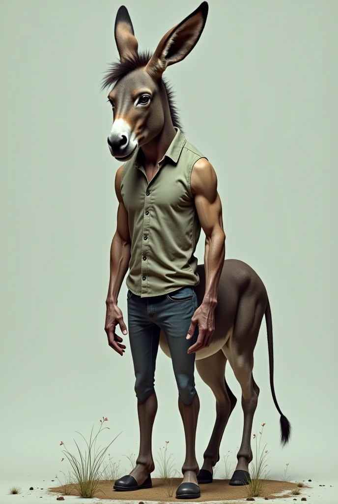 Messi head with donkey body.