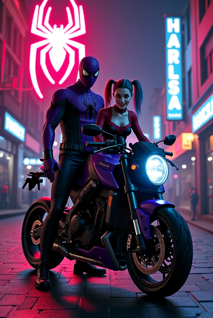 retrowave, cyberpunk, spiderman and homem aranha, fight at tokio street, 8k hdi, cannon picture, ultrarealista ((ultra detalhado)) ((melhor qualidade)) --auto
