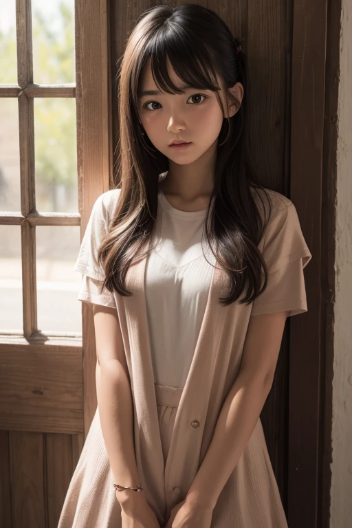 ((sfw: 1.4)), detailed face, cute face,brown eye, master piece , best quality, matured woman face , squatting , blouse , japanese , room , indoor