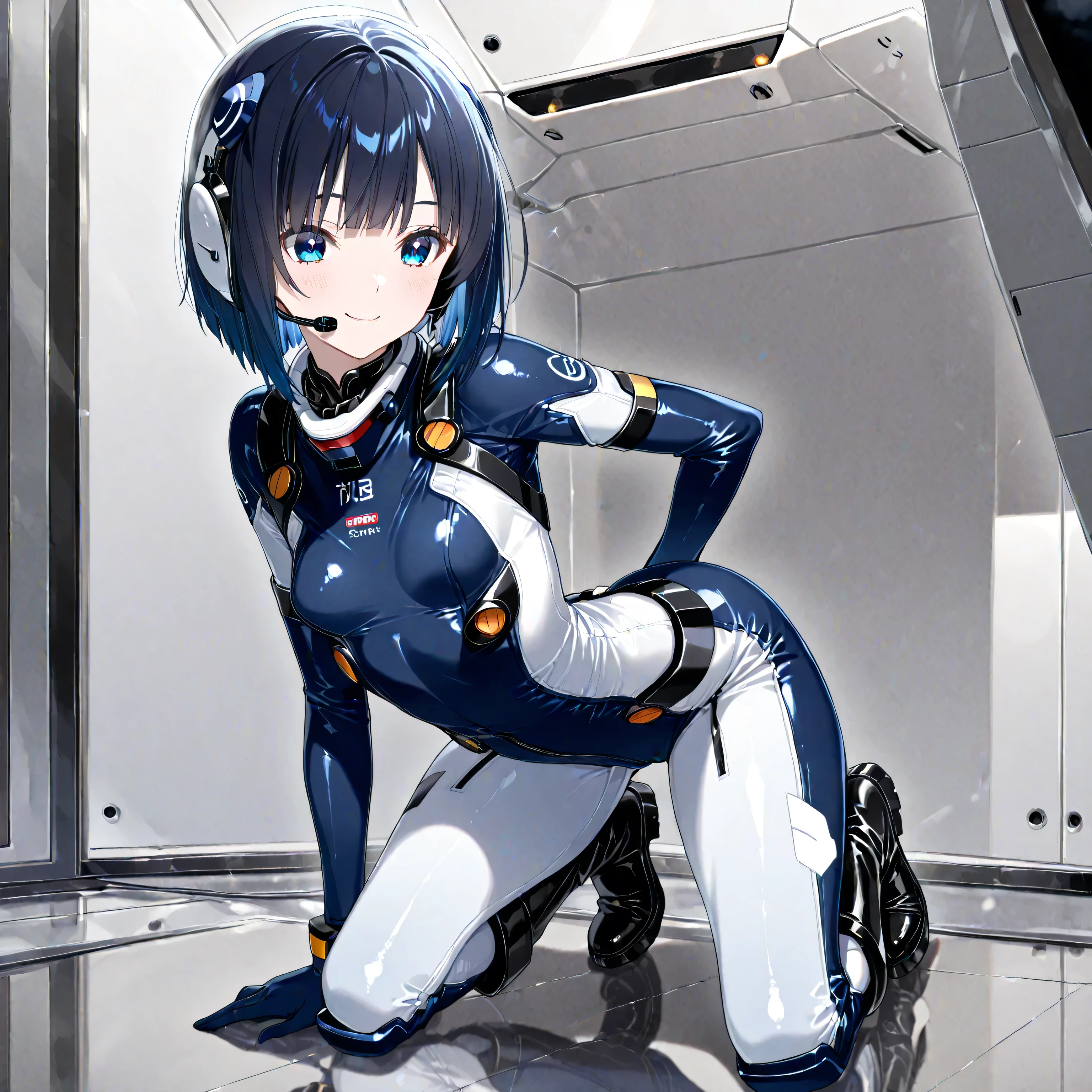 (((High resolution:1.5))), (((Very detailedな:1.5))), ((７Head to Body:1.3))、 (((universe space))),(((Slanted Eyes、slant eyes、 narrow eyes:1.6)))、(((Beautiful and detailed eyes:1.3))), (((Very detailed))), (((Details face:1.5))), (((Very delicate body:1.5)))、(((Narrow shoulders:1.5)))、(((Small chest:1.5)))、(((Waist:1.5)))、(((thigh gap:0.7))),((Gray Hair:1.4)))、(((twintales:1.5))),(((Normal limbs)))、((Spacesuit:1.5)),((Kitagawa Keiko:1.3))、Girl sitting、