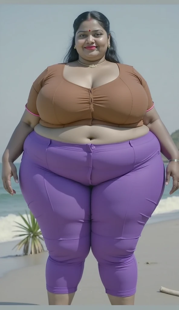 Natural photography of a beautiful girl, wearing fitness clothes, leaning over, purple hair, normal bust, locks eyes into the camera, symmetrical eyes, symmetrical face, photorealistic, photography, path tracing, specular lighting, volumetric face light, path traced hair, visible shadows, intricate, elaborate, curvy body, plump body, huge big ass, thick body, curvy body type, voluptuous body type, busty body type, thick body type, big chest, big