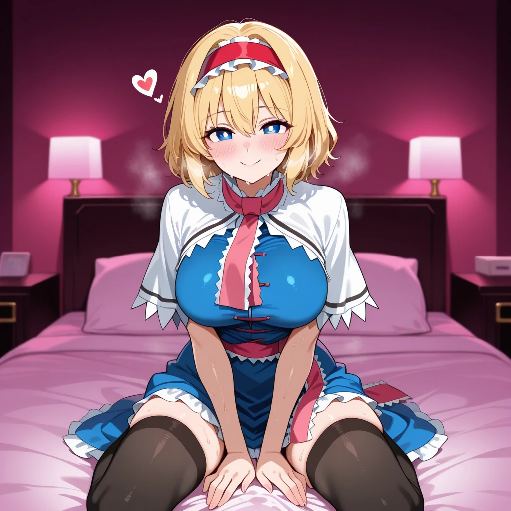 ((highest quality)), ((masterpiece)), ((detailed)), ((NSFW)), ((vaginal)), ((Sex)), ((cum in pussy)), ((Panting)), ((heart shaped pupils)), ((steam)), ((on back)), ((spread legs)), ((middle breast)), ((blonde hair)), ((bob cut)), ((silver eyes)), ((clothed)), ((pink maid)), ((skirt lift)), ((on the bed))