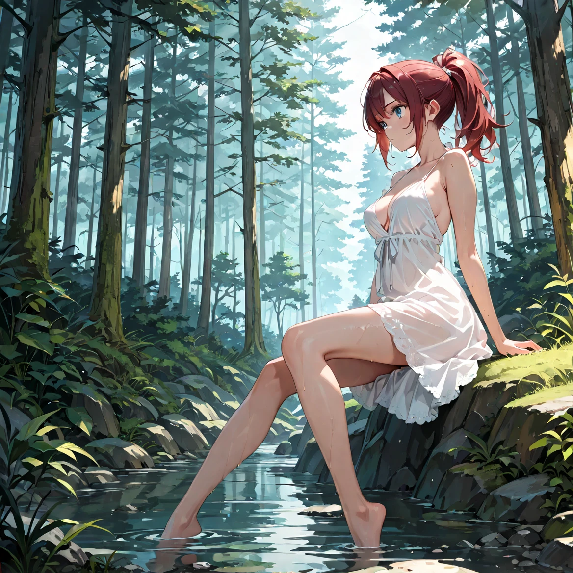 absurd , high resolution, Super detailed, (8 year old girl:1.3), Large Breasts,Happy, rest, Sundress, Ink cap, mary jane shoes, rest, Rich gradients, extreme colors, Extreme details, Clear light perception, rest, (many, Impressionism, ), Anime Characters, rest, The opening of your legs,Fluid between thighs、Flowing liquid,touch、disheveled、Comfortable to wear,Chest contour、(((Wet clothes))),Pipe top,(((Ultra-thin clothing))),(Body model),((Body outline)),Grin, blush,Overactive Expression,