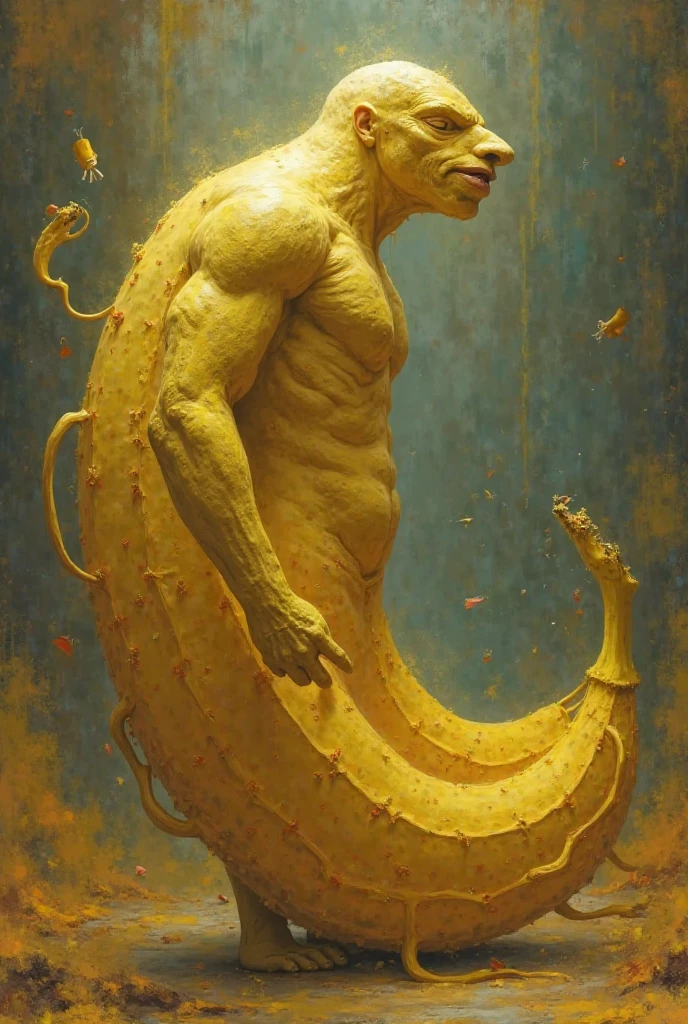 A lizard man with a full belly, muscular, vore, imprint on belly, big bulge, illustration, (best quality, 4k, highres, masterpiece:1.2), ultra-detailed, realistic, horror, sharp focus, vivid colors, nighttime lighting, burping up an object, motion lines.