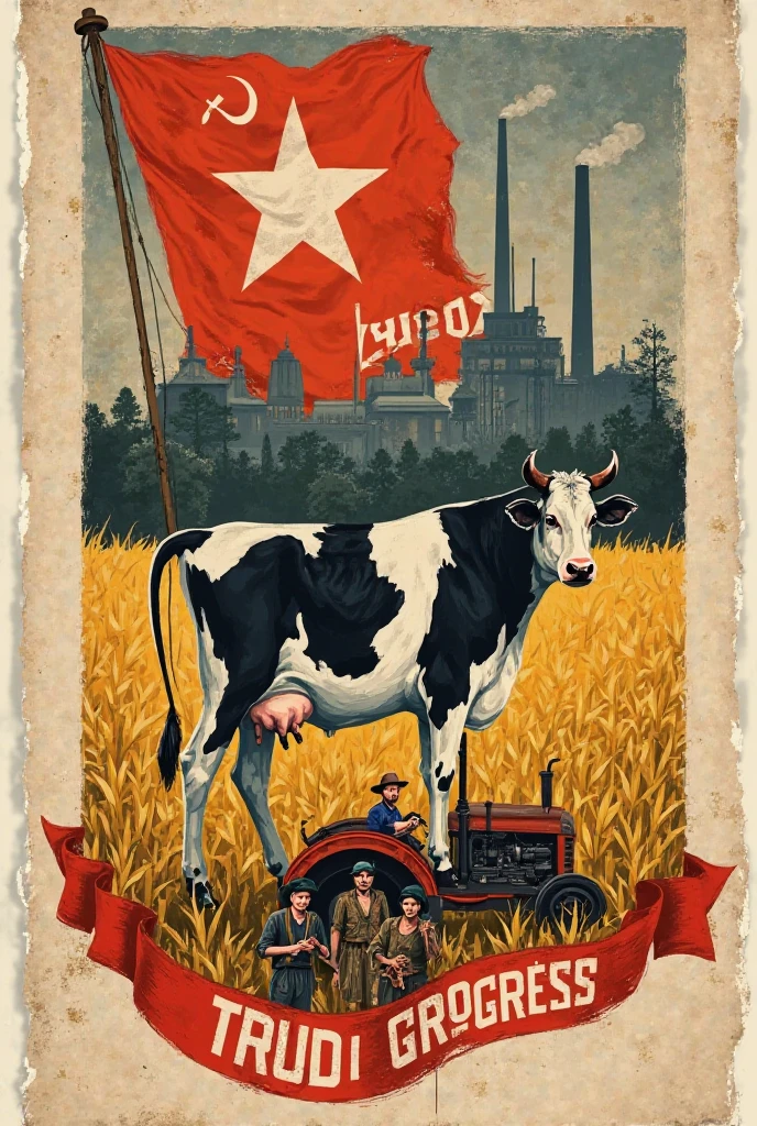 Many Thai cow grazing while a farmer unloads grass from a white Datsun pickup truck, with a four-story building and the Nazi flag in the background.