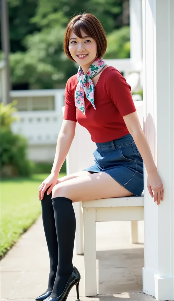 Romantic Idol Girl、whole body、Good style、、、、Red overall mini dress、 、、Fantastic City、stripedsockagician's Hat