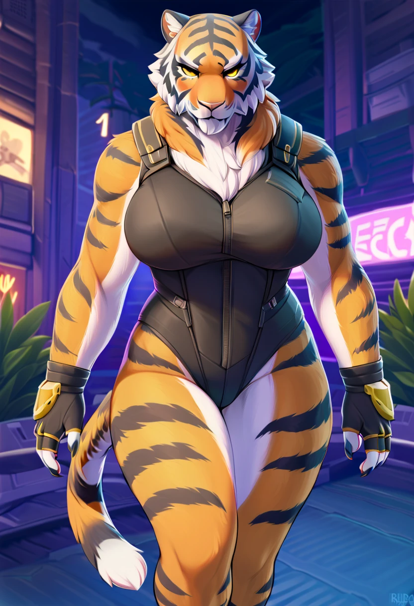 solo,furry,anthro,Tiger,female,e621,wearing bikini,standing,big curves,front view,hands behind back,huge ass,huge breasts,plain background,by Sonia Delaunay(high quality,4k,8k,highres,masterpiece:1.2),ultra-detailed,(realistic,photorealistic,photo-realistic:1.37),HDR,UHD,studio lighting,ultra-fine painting,sharp focus,physically-based rendering,extreme detail description,professional,vivid colors,bokeh,portraits,landscape,horror,anime,sci-fi,photography,concept artists,colorful,soft lighting