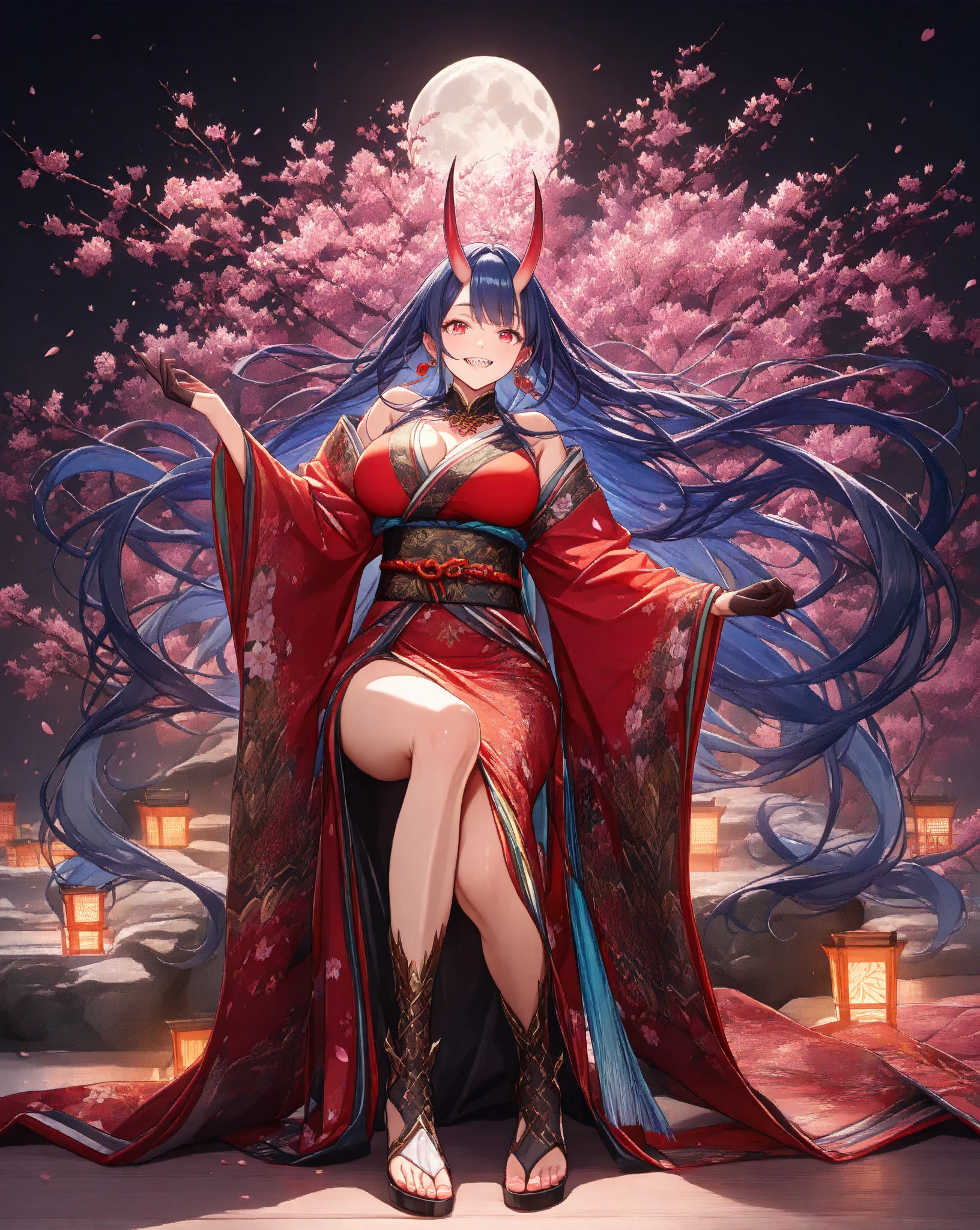 top quality,best quality,Shengya charming,happiness,gentle expression,in love,Dragon Witch,Chinese dragon horns,The tail of the Chinese dragon,Mild seduction,(Hanfu with long sleeves and long skirt,Mainly warm colors,transparent clothes,Exquisite and gorgeous design),black gloves,blue hair,green eyes,魅惑透视transparent clothes,Exquisite hair accessories,Transparent lace,Engraving pattern,dress nicely,In the background is an old Chinese palace,seductive posture,night,(long garters:1.1),Super super details,Exquisite and beautiful face and eyes,