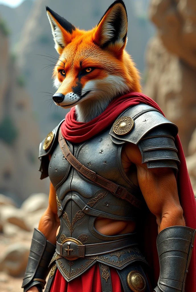 Muscular cat dressed as Kratos from God of War