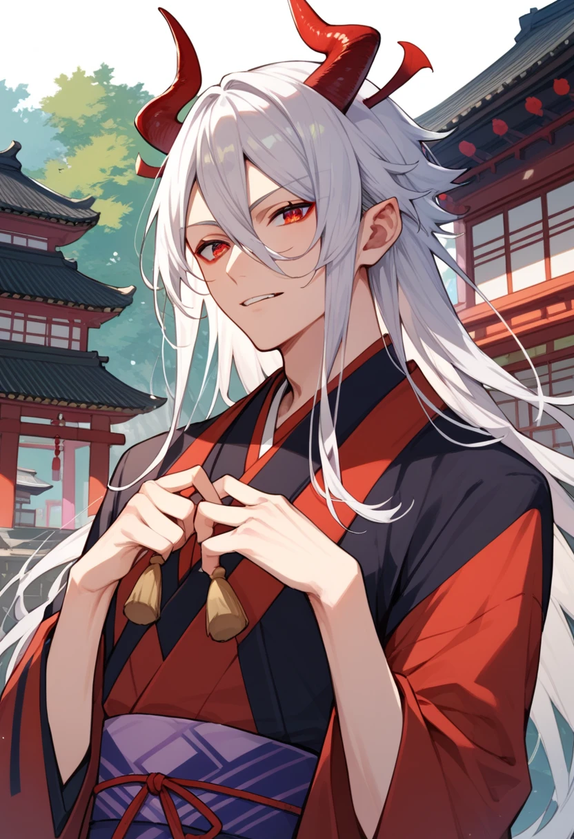Serious,Grey_Hair,Red eyes,Sitting,Long sleeves,flower_petals ,Cherry blossoms,waterfallr,Shrine,anime big breast,Cinematic lighting,style of anime,A high resolution,Comic,Upper body,anime coloring,Furry,anthro, uploads_On_e621, coyote_Boy,Grey_White_fur, Body_fur, Furry_komono, Furry_Male, Detailed_Fluffy_fur, coyote_Tail, Animal_nase, Animal_Ear_vellus hair, coyote_hor ears, Fluffy_coyote_clawed paws, clawed paws, Handsome,4K,indian style,Solo,Chinese clothes,Expressionless, Looking up,Foggy,Expressionless