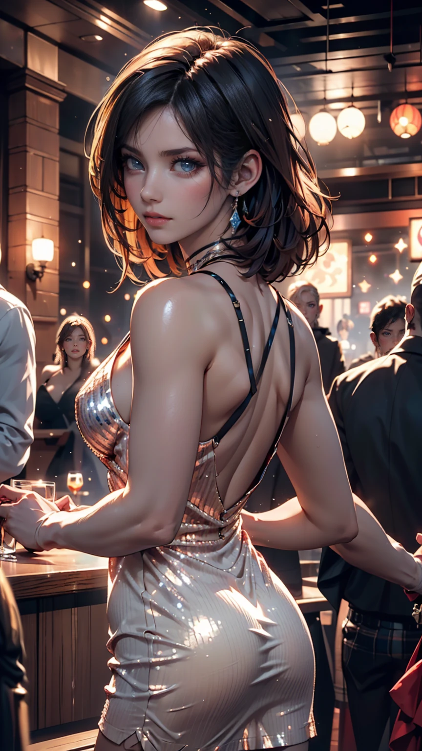 (space_buns_hairstyle:1.3),woman posing for a photo, wearing elegant dress,
good hand,4k, high-res, masterpiece, best quality, head:1.3,((Hasselblad photography)), finely detailed skin, sharp focus, (cinematic lighting), night, soft lighting, dynamic angle, [:(detailed face:1.2):0.2],(((in a bar))), --auto --s2