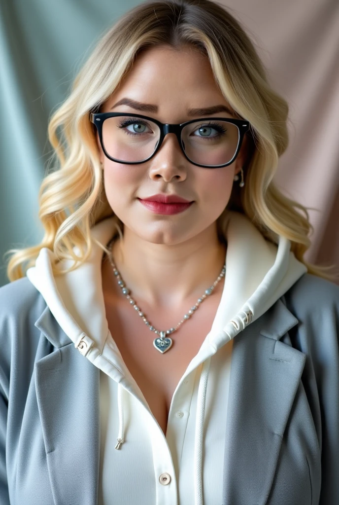 front view, full body, standing on floor, in chemistry lab, New specter boss, beautiful young French girl, (28 age old, blond hair, long hair, gray eye,little lip , earring neckless, black eyeglass), (C cup breasts, wide hip). (White Doctor uniform , White blouse, black miniskirt, black hi-heal), ((super detail, high details, high quality, accurate, anatomically correct, textured skin, beautiful fingers super detail, high details, high quality, best quality))
