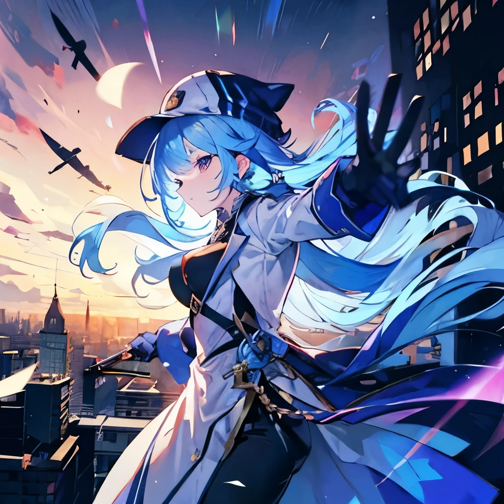 Holding a long knife