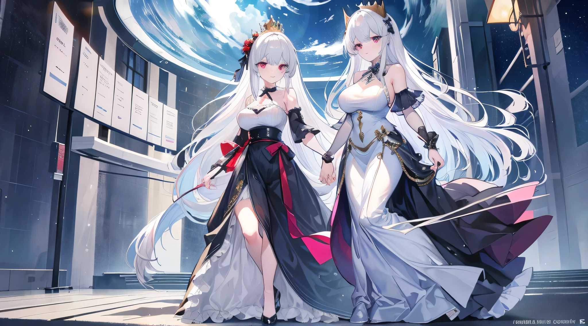 Create a character with snow-white hair, loose hair shaping your face perfectly, skin fair, From the waist up