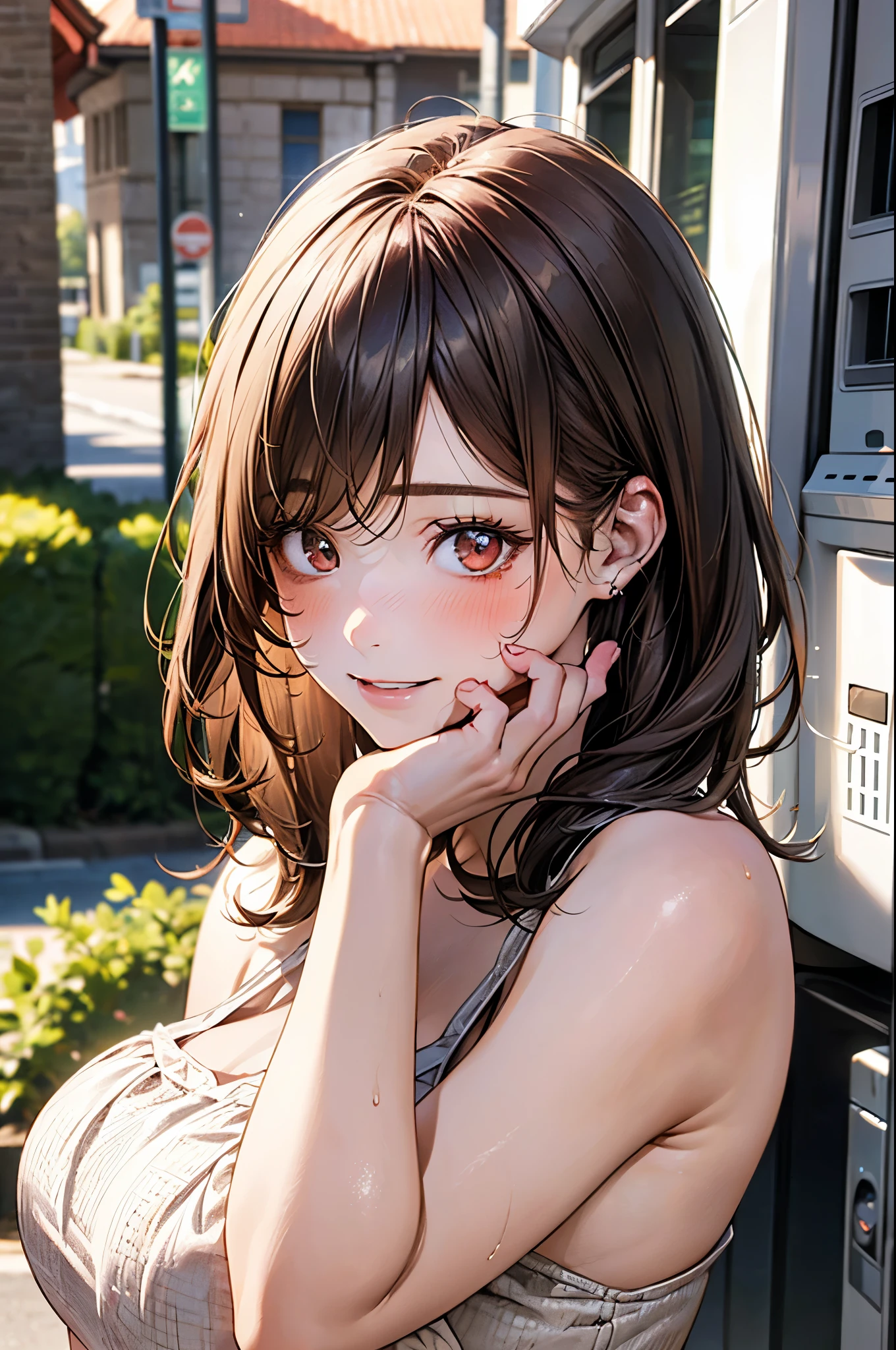 A girl, after school by the sea, with a big Kunpeng behind her, all over. She is a beautiful, pretty, cute, cute, young, ager. She is slim, slender, petite, thin, (big breasts), (big breasts), (big breasts). She was sweaty, wet, and drenched. The clothes are transparent, there is sweat on the skin, and the hair is wet. She grinned and smiled. She looks natural, relaxed and unpretentious. Scheming face. Make faces. (sticking out his tongue), telling a secret, hiding a secret, shyness, excitement. She stared at the audience. She wears a black ponytail. She wore a school uniform, a rolled up shirt with a colored corduroy bra under the shirt, shorts of various colors, and two layers. Shirt lift,. Camera focused on her face, light shining on her face, very large aperture, ((f/1.2)), shallow depth of field, strong blur in background lens, ISO 3000, auto white balance, extremely detailed, professional lighting, soft light, raw photos, Uniqlo fashion models, best quality, masterpiece, award-winning photography, huge file size, 8k, high resolution, shot on Sony DSLR.