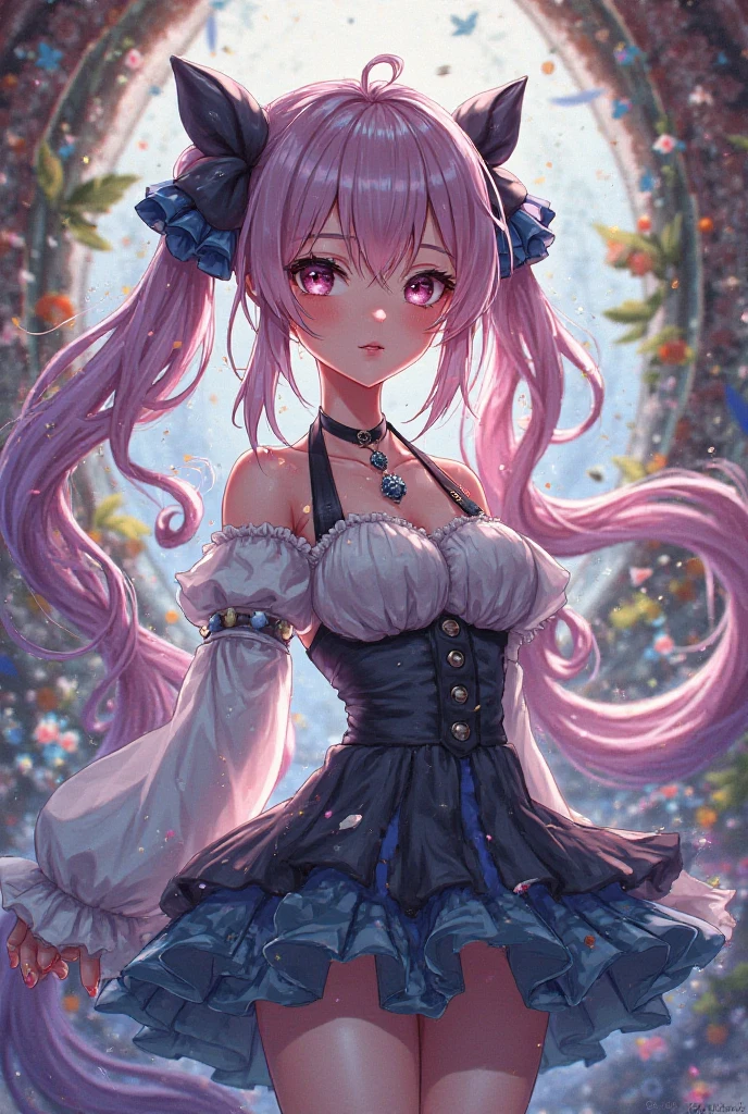 [detailed descriptions,art based on extremely ideal anatomy,Very detailed and detailed diagrams,delicated lines，A little slow，Somewhat fast,realistic texture expression],((Color main line)),(The art of exquisite craftsmanship),(Park background),[ Japanese anime girl 14 years old beautiful and thin] light pink colored hair ((magical little girl)),low waist shorts (Short cloak (cropped shoulders:0.5)) ((Lace Ruffled Ribbon)) (Lace-up boots:0.4),((Silk fabric:0.4)),transparency (soft ambient light:0.6) (tmasterpiece、quality、quality、watercolor paiting(curly)、offcial art、Delicate and beautiful:1.2)、(1 girl in:1.3)、(s fractal art:1.3)、Upper part of the body、look up to、Patterned、(Rainbow-colored hair、The color hair、Half blue, half pink hair:1.2)、Eau、liquids、cloud、Colorful、Cosmoine and beautiful skin expressions (transparency))),((Clear  eyes)),((Perfect eye details (Eyes beautifully drawn down to the smallest detail))),(Beautiful perfect face (Real facial details about beautiful hair)),((proporções perfeitas)),(Designed to the highest level,((Advanced structural understanding of materials)),Ideal color coordination),((artistic décor)) ((High density detail)),((the detail,high detal)),[(Ultra-accurate detail arbitrary layer textures)),high high quality,A high resolution],((Accurately simulate the interaction of light with materials,Understanding Airflow,mechanically correct representation)),((Visual art that conveys a sense of narrative)).
