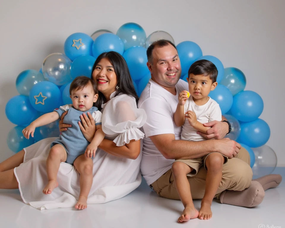 There is a group of people who are posing for a photo, family photography, family portrait, happy family, color portrait, color studio portrait, portrait photo de un telón de fondo, an indonesian family portrait, colored background, barong family, complex background, family, portrait photo, colored photo, high quality portrait, Photoshoot, 1 / 4 Portrait, portrait photo, Medium portrait