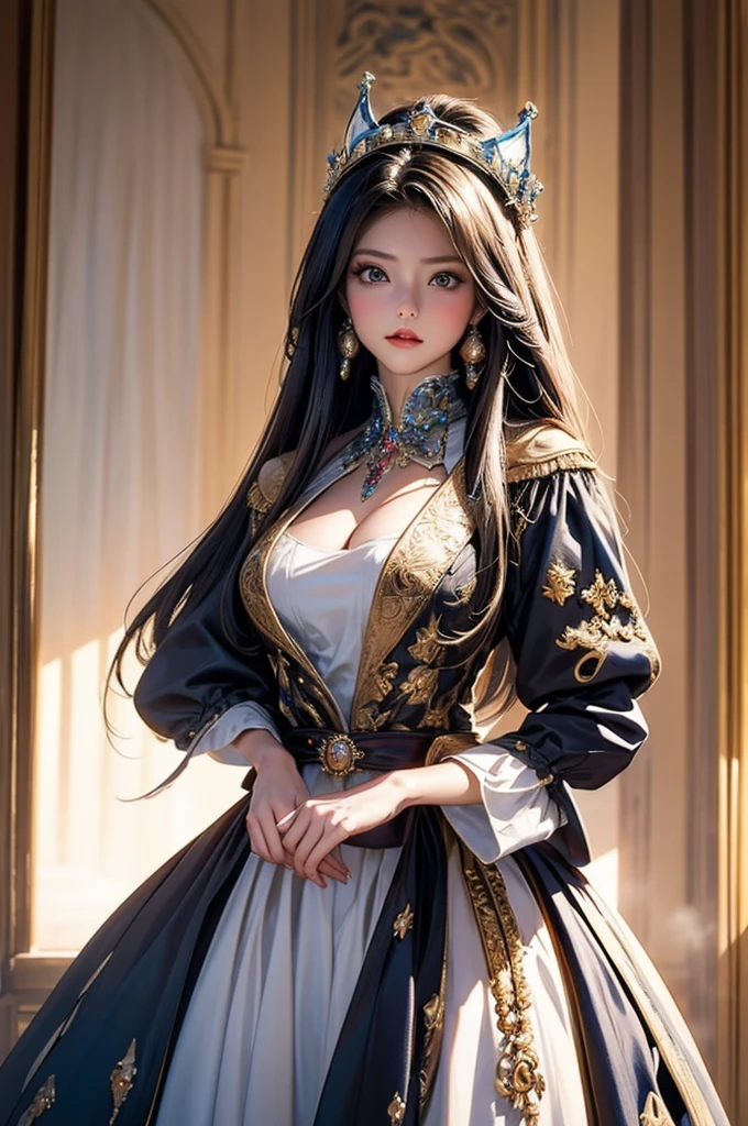 (dark shot:1.1)The whole body of a mature holy knight,Big sexy holy knight chest armor(absurderes、hight resolution、The ultra-detailliert)、One woman's whole body、Red and white female Holy Knight armor,Mature holy knight with big breasts、Extravagant black and gold trousers、Blue hair short bob、Skinny and big、blue eyess、Muscular and macho、finely eye and detailed face、intricate detailes、BREAK mosaic art、small pieces、colorful tesserae、Complex pattern、Tiled design、durable surfaces、Old fashioned technique BREAK macro photography、extreme close - up、intricate detailes、Enlarged texture、stunning clarity、Hidden beauty、Interruption of immersive perspective、artisanal creations、Handmade Products、unique designs、intricate detailes、Creative expression、skilled craftsmanship、魅惑的、enticing、English Garden、A smile、