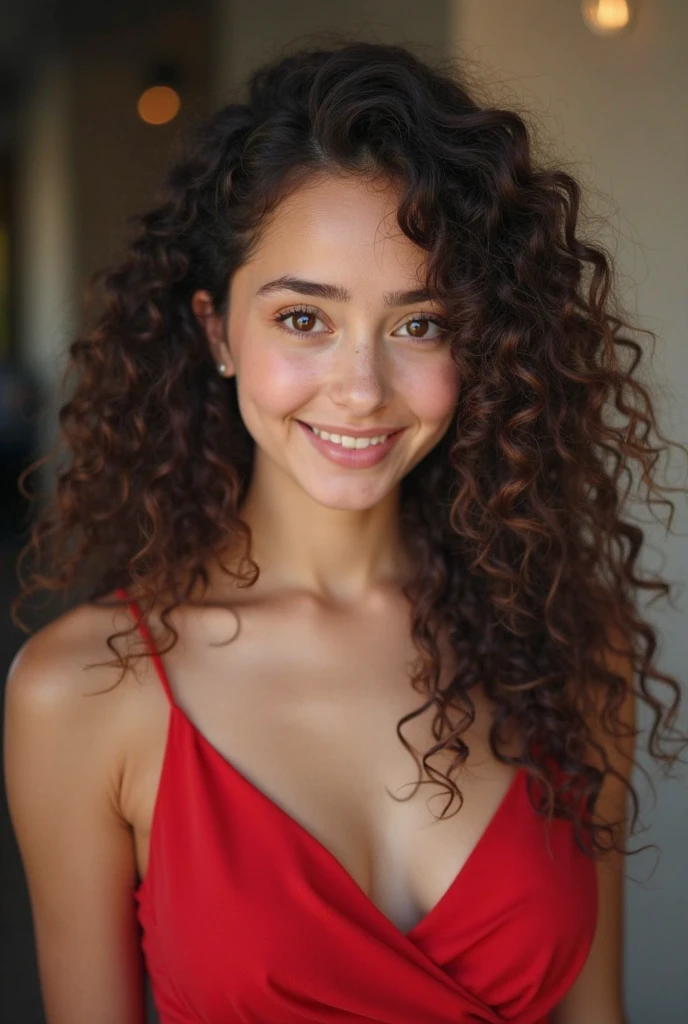 Foto RAW en secuencia, an image of a young woman of approximately 22 years old, ((selfie de perfil, sonriente)), cabello rojizo, ojos marrones, cuerpo alto y delgado, curvas en el cintura, abundante seno y cruces, vestida con un bikini rojo, fotografia realista, perfected camera lighting, sonriendo hacia la cama --estilo
This sequence of RAW photos captures an image of a young woman around 22 years old, ((smiling at the camera, profile shot)), red curly hair, and brown eyes