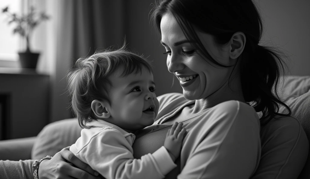 melhor qualidade，tmasterpiece，超A high resolution，Anatomia Perfeita,（Fidelidade：1.4），Fotogr RAW, um menino bonito (4 anos) (Jonatas Lipnicki) is in his mother's arms with Nina Dobrev's face, loving mother,adorable boy,Cheerful and relaxed atmosphere,cores brilhantes,soft lighting,obras de arte de alta qualidade,Detailed features,melhor qualidade,ultra-detalhado,Realistic,retrato,classical style,tons de cores quentes,profissional,studio lighting