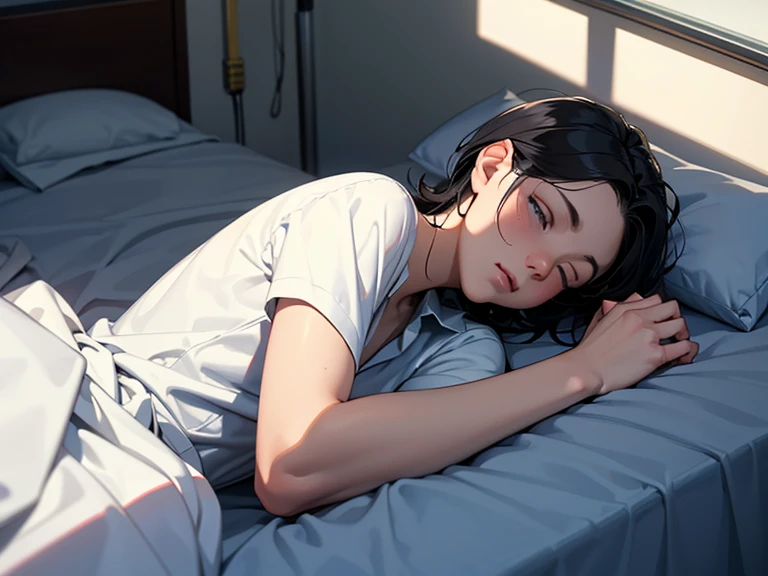 Highest quality（８ｋ）masterpiece、Landmine Girl（2.0）Time: Night（1.8）He is lying on the bed by the window and talking on his cell phone.（1.8）Clothing is high school uniform/Sailor suit（1.8）The night view can be seen from the window（1.8）、A room in a high-rise apartment with very large windows（1.8）It&#39;s dim in the room.（1.8）、One girl、Very cute、Best Style、Hairstyle（long（1.8））The room is a high school girl&#39;s room（1.8）、There are no curtains、１７age、Firm and refreshing々Fresh skin。Plump legs、eye（Super detailed　1.8）