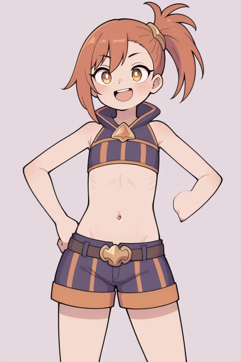 masterpiece,high quality,white background,alone,
smile,
L People,1,
short hair,orange hair,bangs,short hair with long locks,side lock,hair between eyes,blue eyes,
overalls,black vest,Pink triangle button,Dark red shirt,short sleeve,belt,
single glove,fingerless gloves,
Dark red shorts,
frills,leg warmers,socks,sandals,
full body,Are standing,1girl,masterpiece, expensive quality, very_expensive_solve, big_file size, full color,(completely nude:1.2),pussy,niplles,(vaginal sex:1.2),(toddler:1.6),(chibi:1.3),(flat chest:1.5),