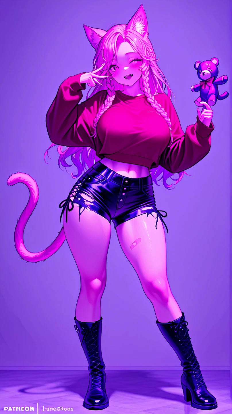 score_9,score_8_up,score_7_up,score_6_up, (((my little pony))), radiant lighting, vibrant colors, whimsical atmosphere, 8K, high resolution, highly detailed, masterpiece, (red body), (long purple hair), ((detailed purple eyes with black sclera)), black camisole top, black thong, (((dominator succubus pose pov))), showing butt, medium breasts, succubus horns, succubus tail, folded succubus wings