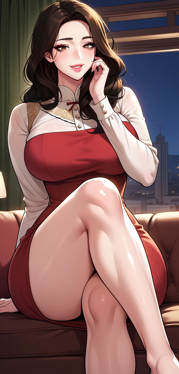highres, high quality, intricate details, cinematic lighting, shiny, retro artstyle,
MaiKannazuki, 1girl, mature female, solo, on back, spread legs, upskirt, hand on own crotch, covering crotch, (hand on own chest:1.3), full body, from above, (masturbation:1.1), (fingering:1.1), (female masturbation:1.1), (grabbing own breast:1.3), female orgasm, <lora:masturbation-v1:1>
rolled eyes, ahegao, blush, teeth,
brown hair, long hair, (single sidelock:1.2), brown eyes, earrings, red lips, glasses,
(red blazer:1.2), white bowtie, puffy long sleeves, bottomless, red (high heels:1.1),
curvy, large breasts, nipple slip, nipples, areola slip, thighs, pussy, clitoris, cleft of venus,
on luxury bed,
<lora:MaiKannazuki:1>