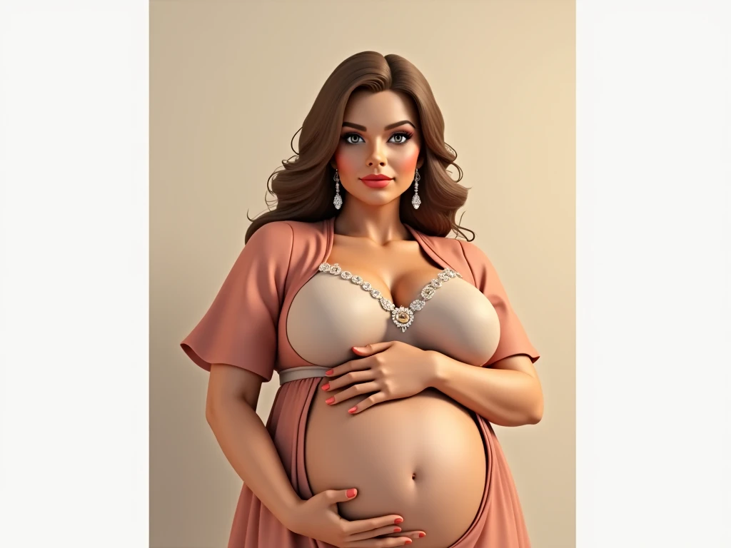Chubby pregnant fair skin indian woman with large boobies and a huge pregnant belly and juicy ass