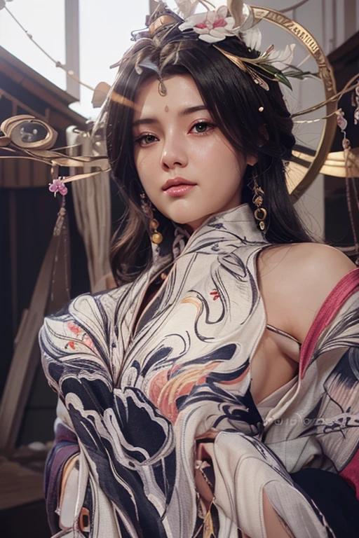 NSFW,perfect face,Three Kingdoms,Mrs. Mi,battle of nagasaka,Beautiful costumes with traditional designs,dirty with dust and mud,Clothes are ripped off and naked,はぎ取られた衣裳の上に裸のMrs. Miが仰向けに横たわっている,Mrs. Miは薄暗い粗末な小屋の中に敷かれた莚の上に立ちつくしている,She looks blank due to the shock of being raped.,after being raped,big 、full nude、Pubic hair bladder,full_body,White, cloudy semen is overflowing from the female genitalia.、big areola、Pubic hair of the same color as the hair、messy hair、