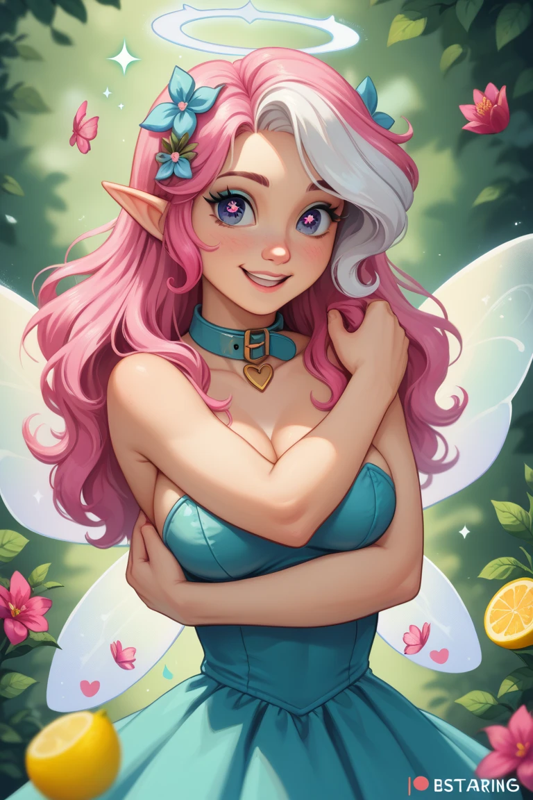 Beautiful fairy with light pink hair